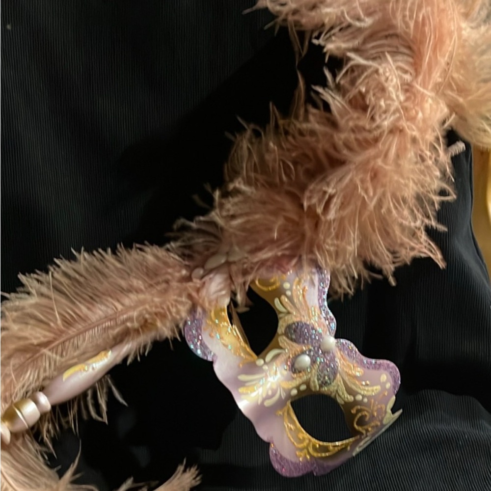 Elegant Pink and Gold Masquerade Mask